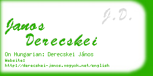 janos derecskei business card